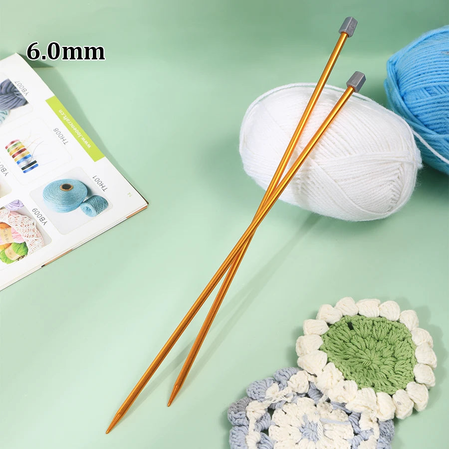 Knitting Needles, Colored Aluminum Single-Pointed Set for Sweaters & Scarves