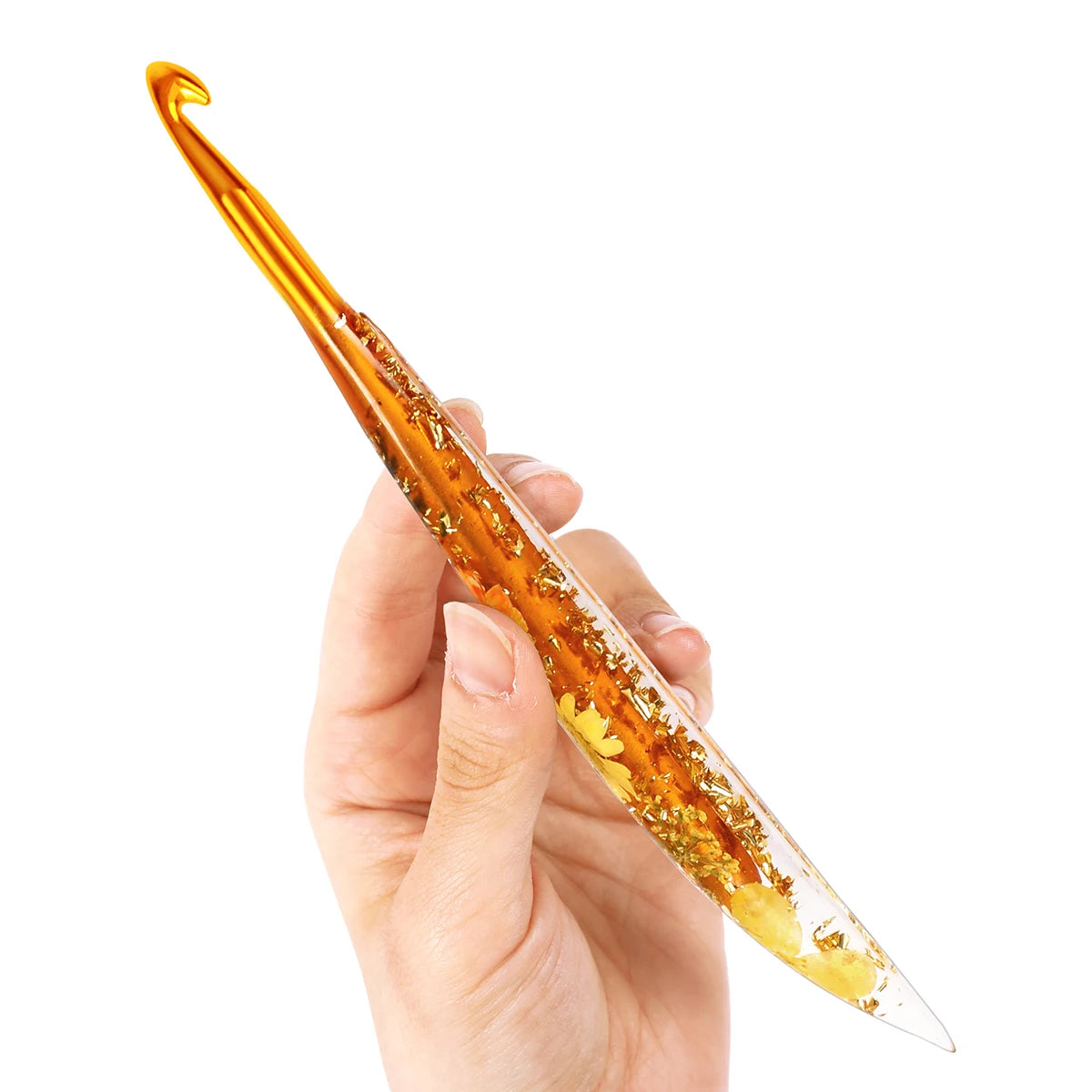 Crochet Hooks, Floral Resin Handles for Handmade Needlecraft Projects
