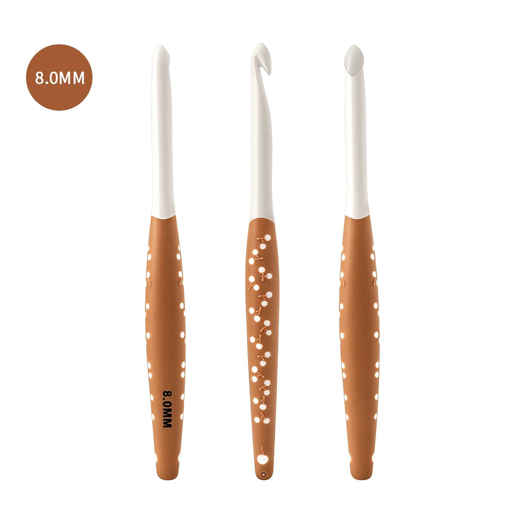 Crochet Hooks, Cherry Pattern Soft Handles for Handmade Yarn Projects