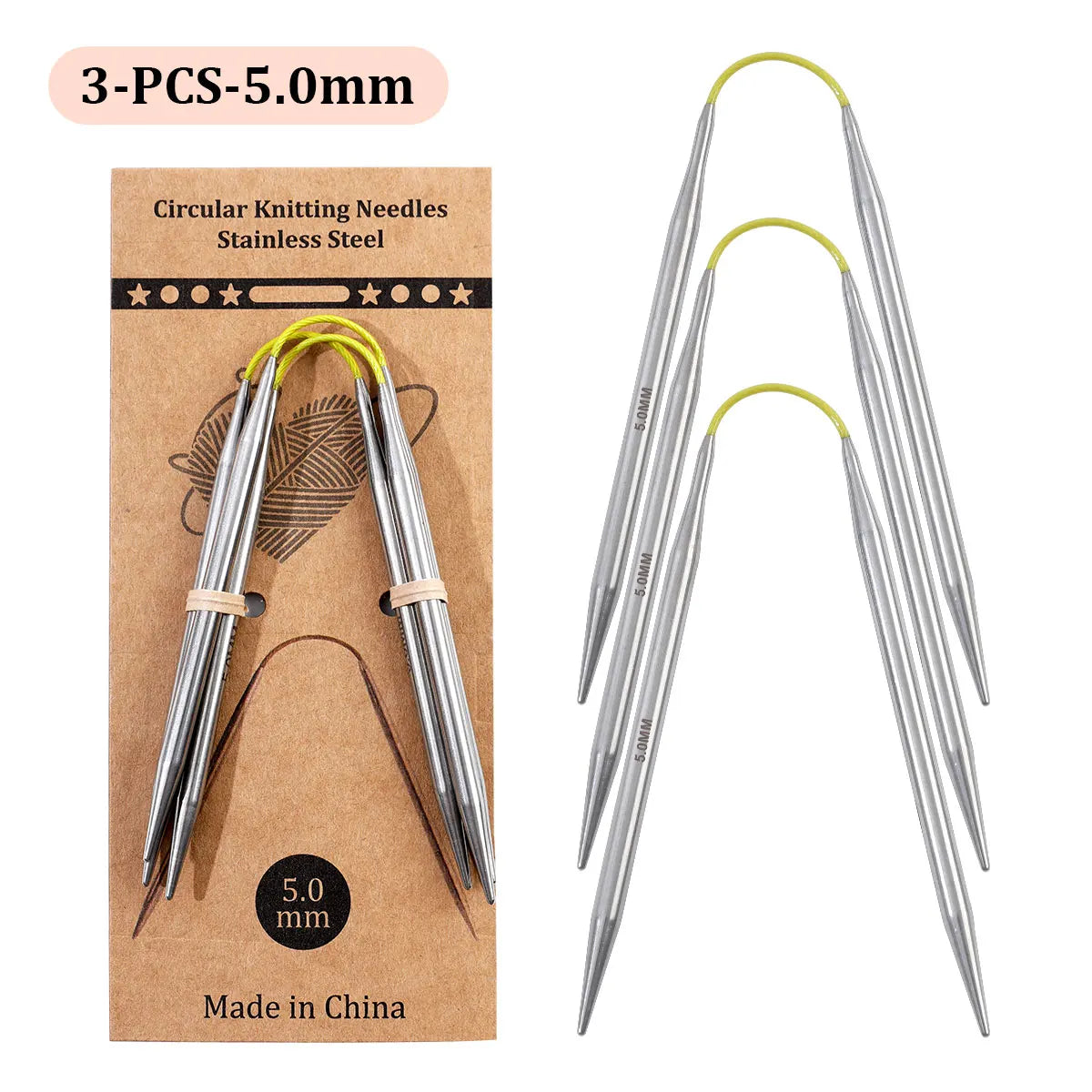 Knitting Needles, Color-Ring Bird Style for Handmade Yarn Projects