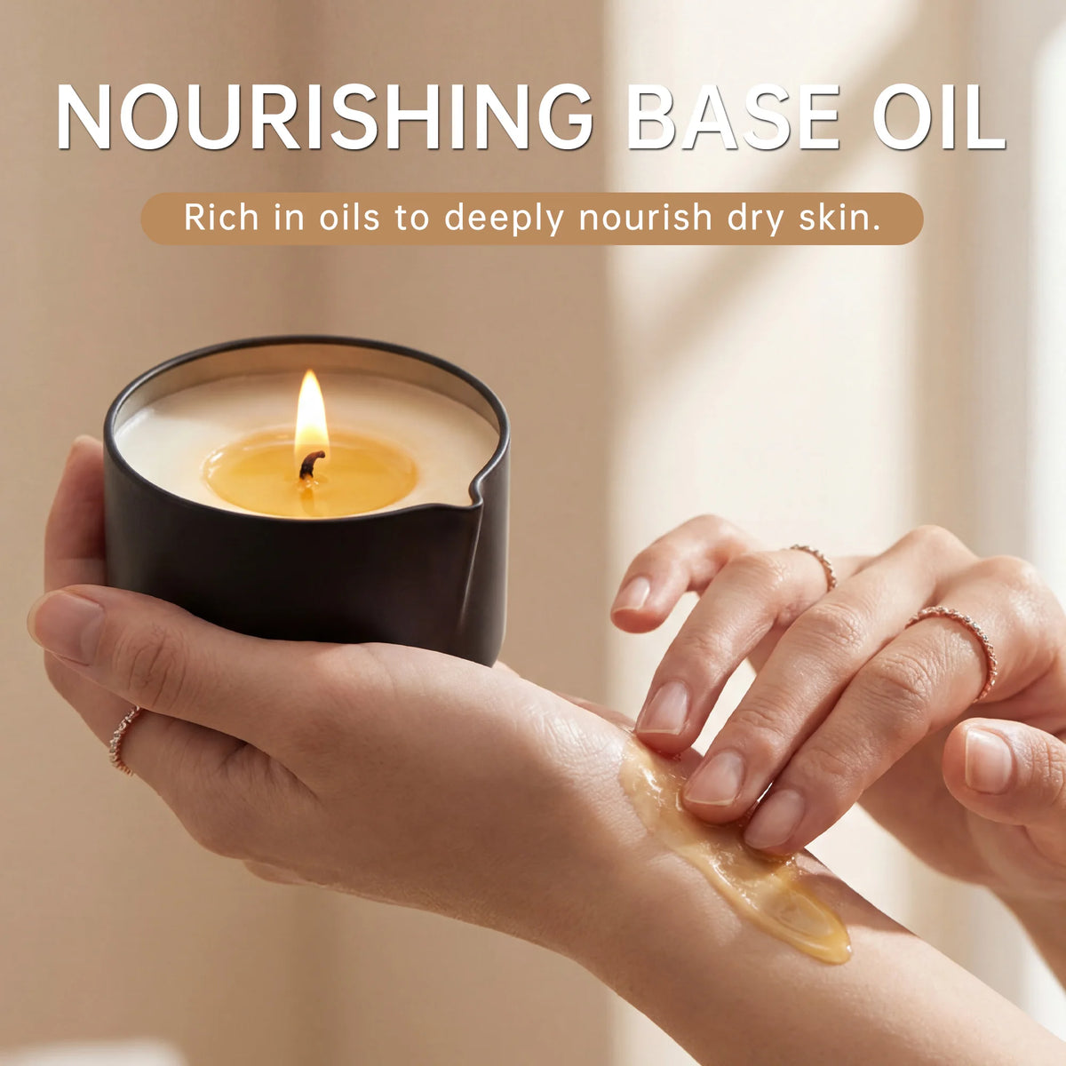Geranium Massage Oil Candle 2oz, Body Massage Candle Melts Into Warm Body Oil, Moisturizing Aromatherapy Home Spa Gift For Her