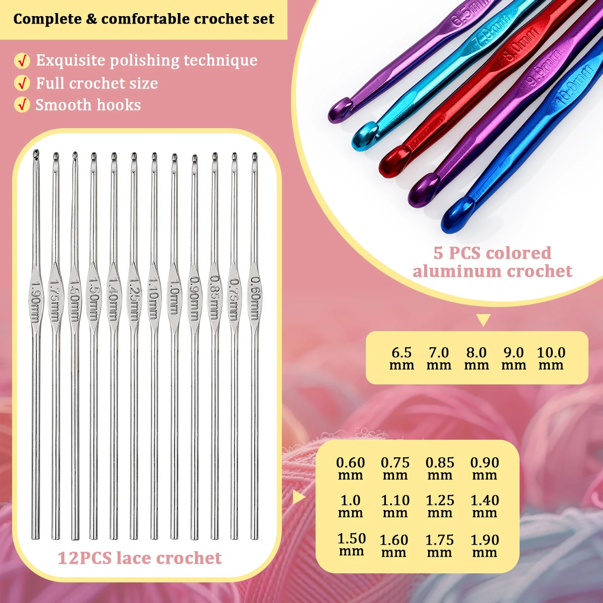 Crochet Tool Set, Lake Blue Storage Bag for Handmade Needlecraft Projects