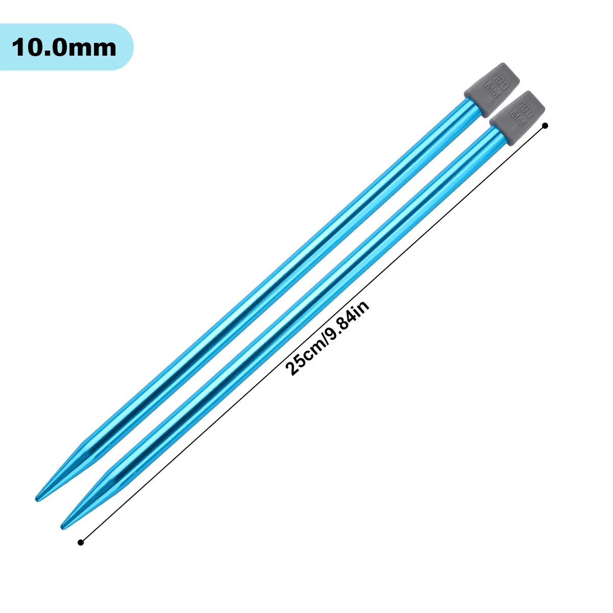 Knitting Needles, Colored Aluminum Single-Pointed Set for Sweaters & Scarves