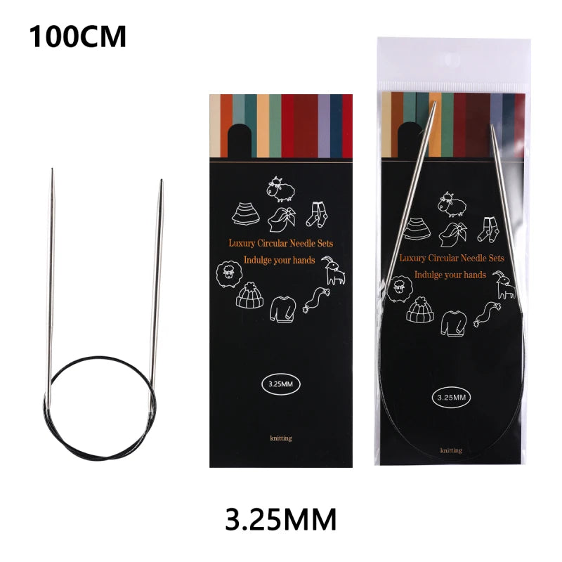 Knitting Needles, LOOEN Stainless Steel Circular for Handmade Yarn Crafts