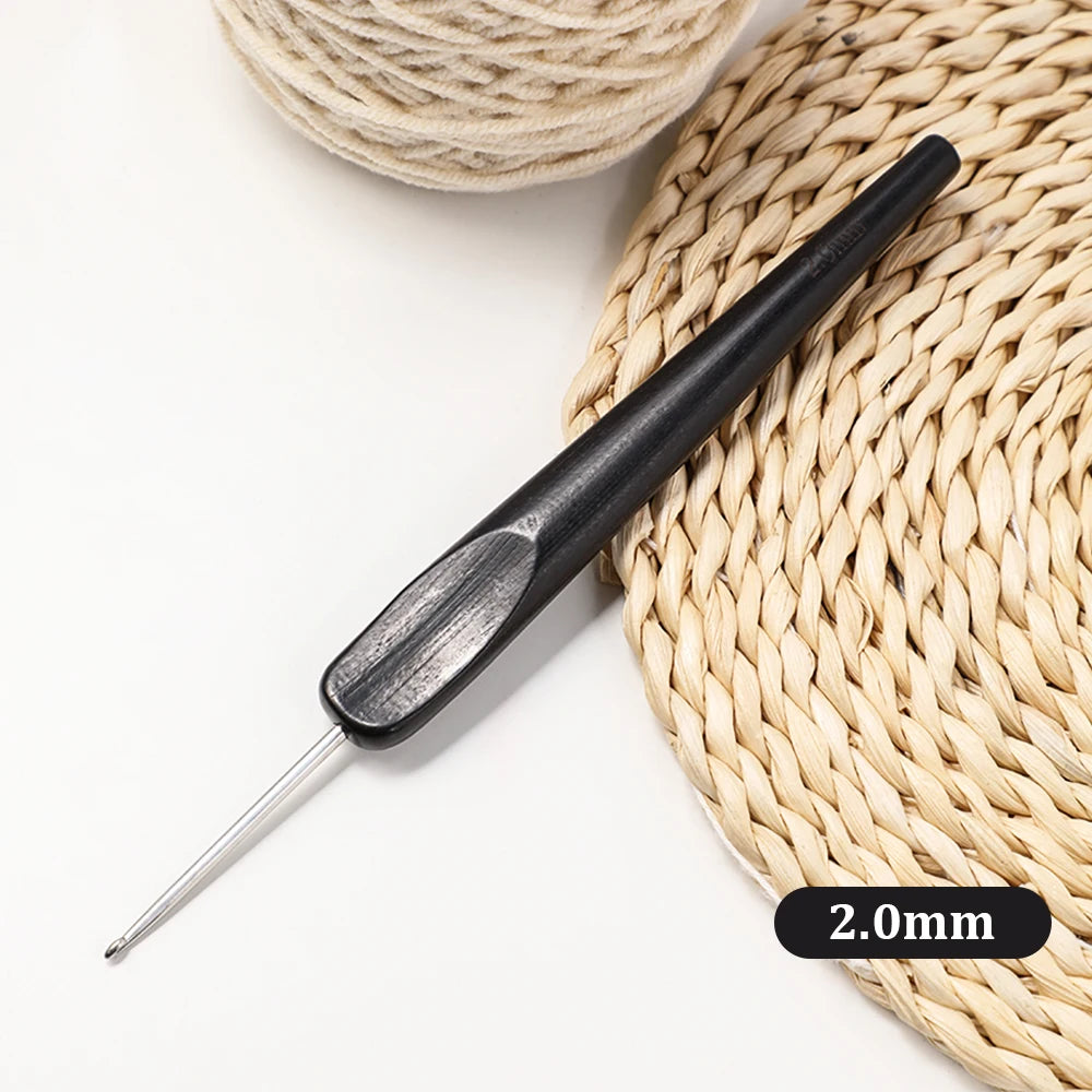 Crochet Hook, Wooden Handle & Aluminum Tip for Handmade Sweaters & Crafts