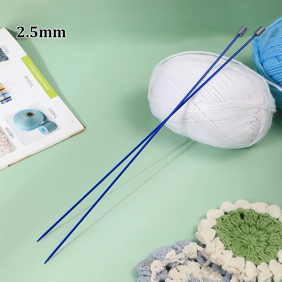 Knitting Needles, Colored Aluminum Single-Pointed Set for Sweaters & Scarves