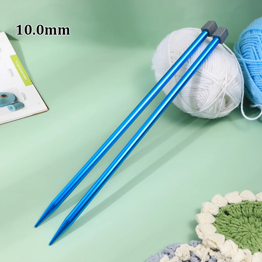 Knitting Needles, Colored Aluminum Single-Pointed Set for Sweaters & Scarves