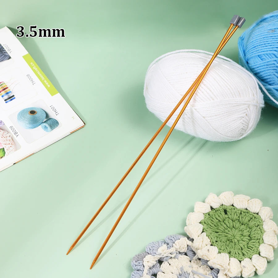 Knitting Needles, Colored Aluminum Single-Pointed Set for Sweaters & Scarves