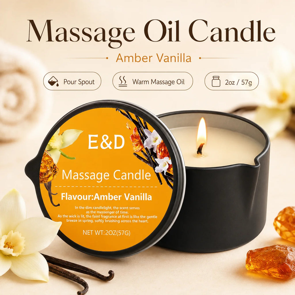 1PC Massage Oil Candles，Luxury Aromatherapy Candles，for Stress Relief and Skin Moisturizing，SM Product Scented Candle Body Oil