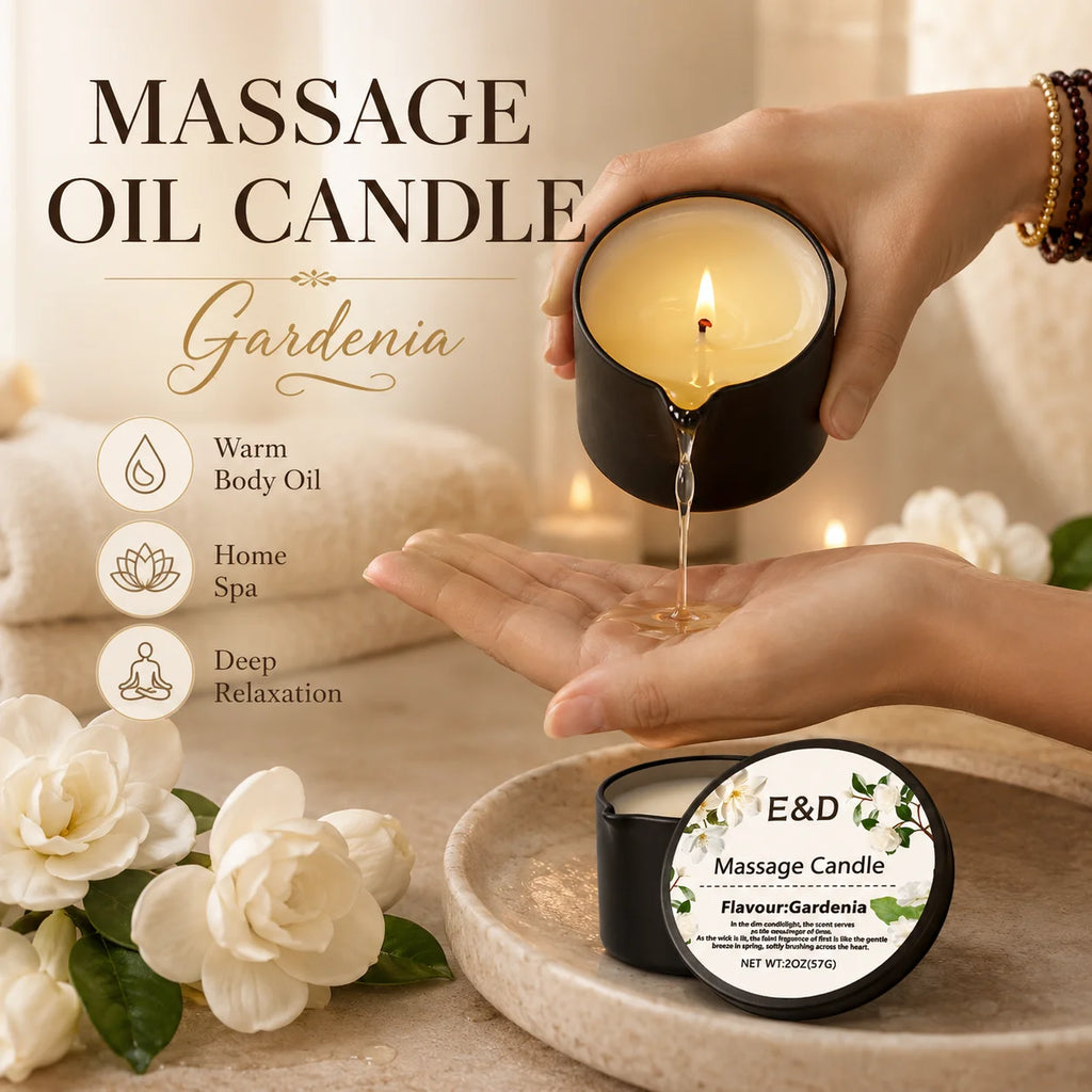 Massage Candles EVODUCK Gardenia Jasmine Geranium Lime Citrus Fragrances