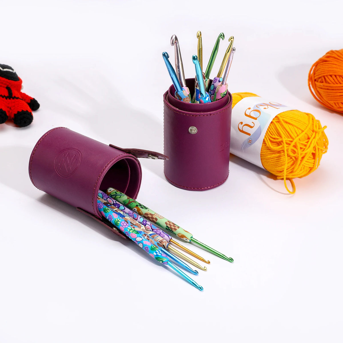 Crochet Hook, Animal Pattern Polymer Clay Handle for Handmade Yarn Crafts