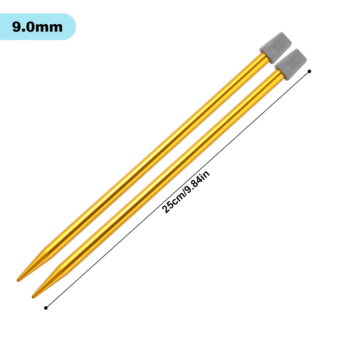 Knitting Needles, Colored Aluminum Single-Pointed Set for Sweaters & Scarves