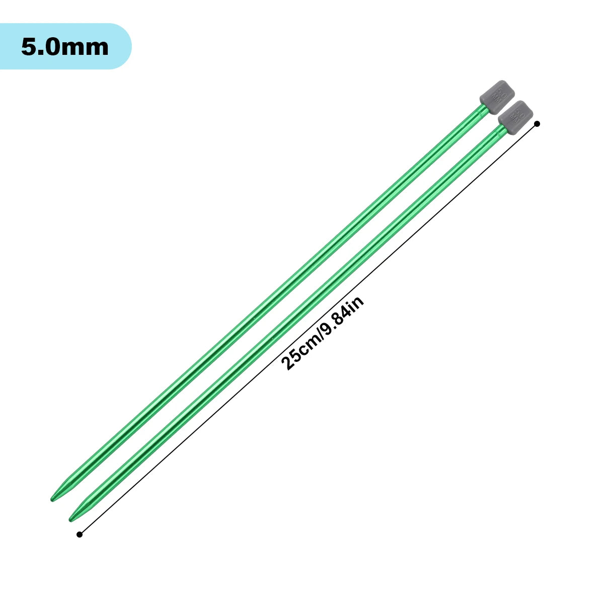 Knitting Needles, Colored Aluminum Single-Pointed Set for Sweaters & Scarves