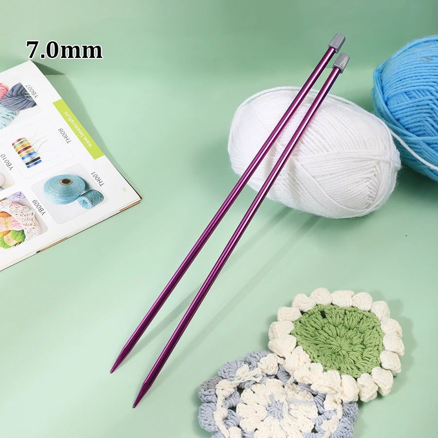 Knitting Needles, Colored Aluminum Single-Pointed Set for Sweaters & Scarves