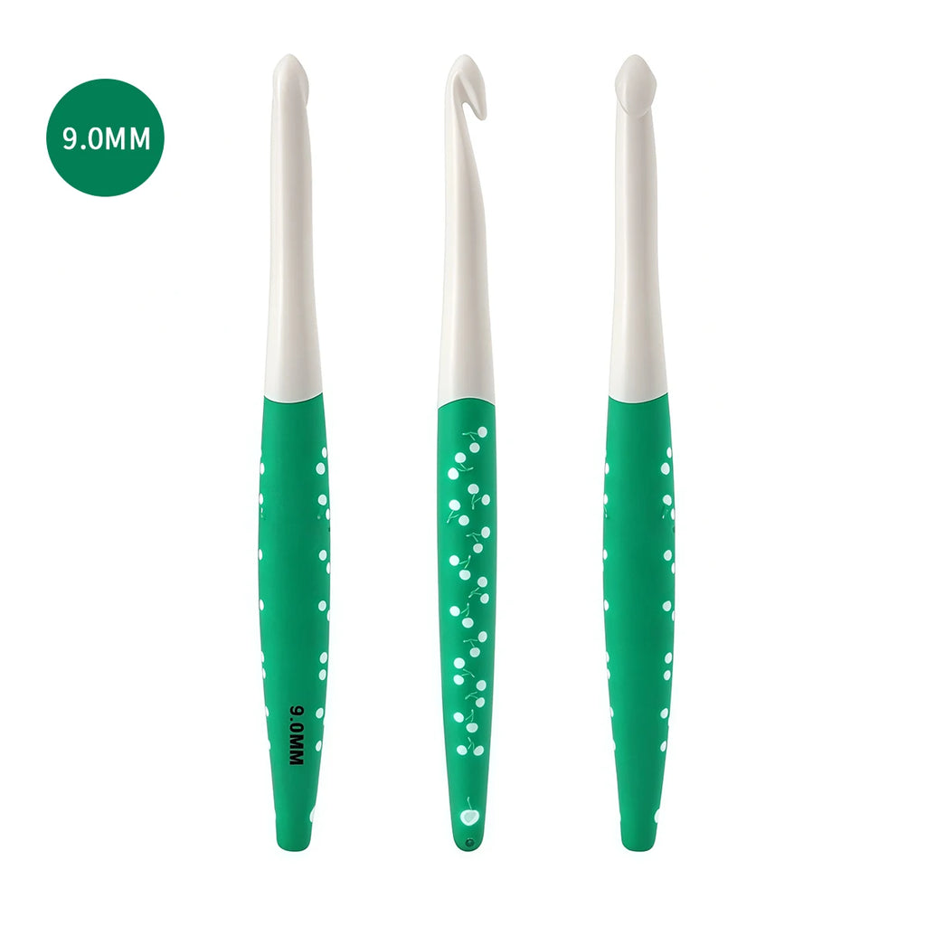 Crochet Hooks, Cherry Pattern Soft Handles for Handmade Yarn Projects