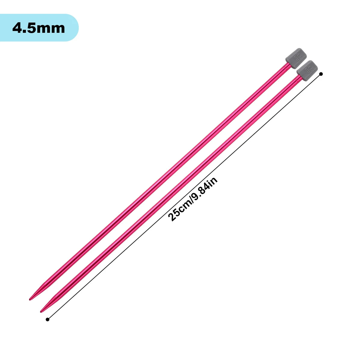 Knitting Needles, Colored Aluminum Single-Pointed Set for Sweaters & Scarves