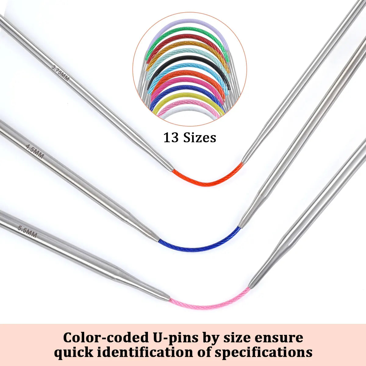 Knitting Needles, Color-Ring Bird Style for Handmade Yarn Projects