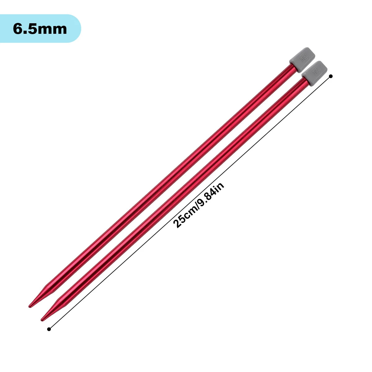 Knitting Needles, Colored Aluminum Single-Pointed Set for Sweaters & Scarves