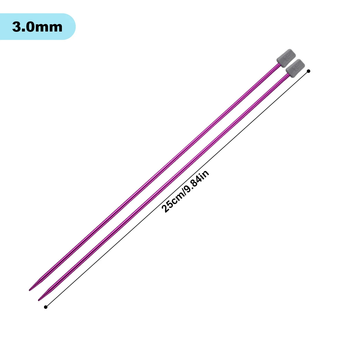 Knitting Needles, Colored Aluminum Single-Pointed Set for Sweaters & Scarves