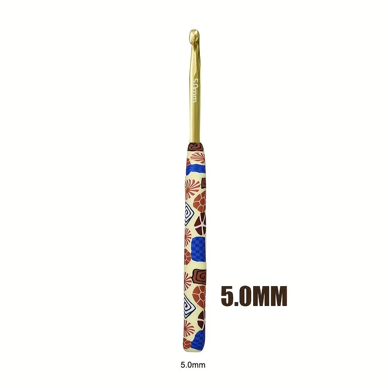 Crochet Hook, Animal Pattern Polymer Clay Handle for Handmade Yarn Crafts