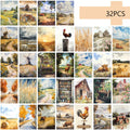 32pcs, Autumn Farm Postcards, Autumn Harvest Theme, Warm Country Style, Mailing Cards, Holiday Cards, Collectibles