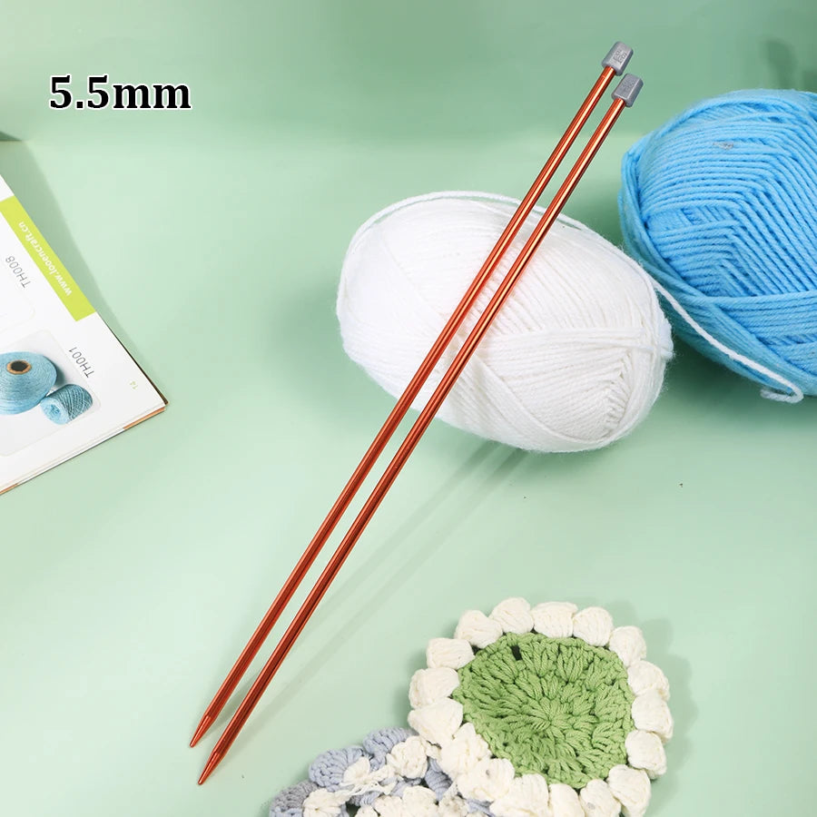 Knitting Needles, Colored Aluminum Single-Pointed Set for Sweaters & Scarves