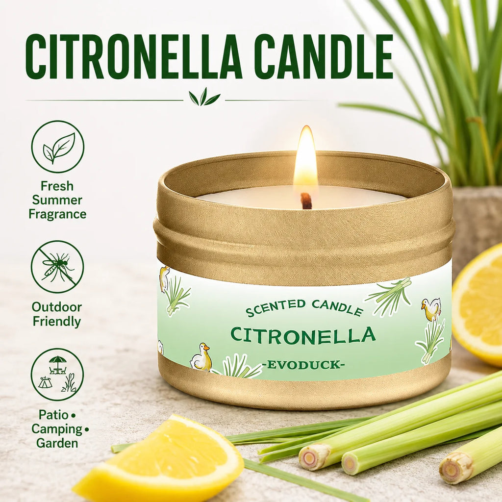 Citronella Candle Outdoor, Lemongrass Scented Candle for Patio Garden Backyard Camping Summer BBQ Party Long Lasting Home Decor