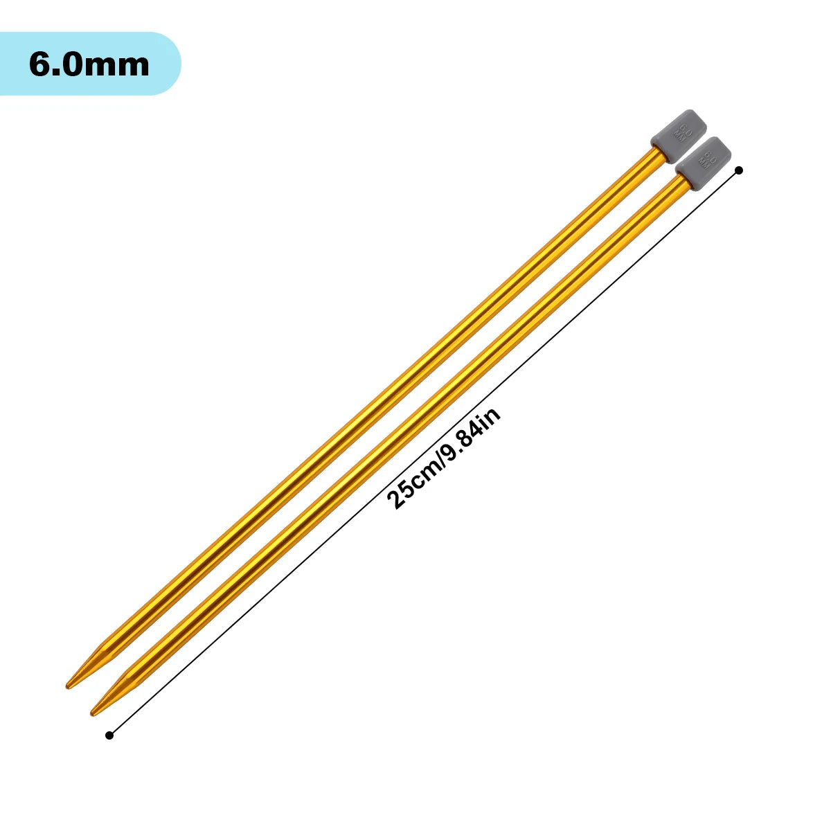 Knitting Needles, Colored Aluminum Single-Pointed Set for Sweaters & Scarves