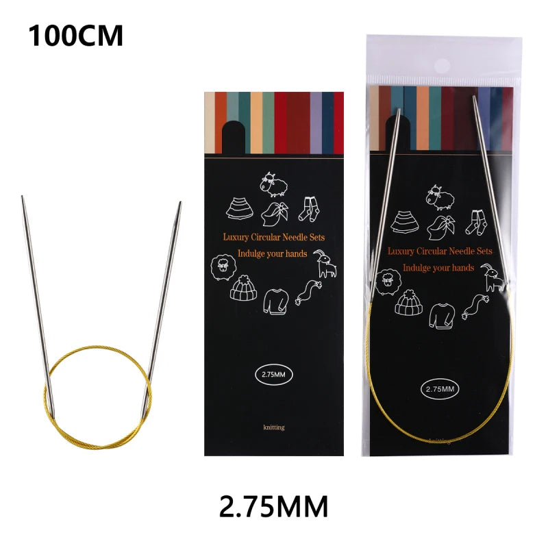 Knitting Needles, LOOEN Stainless Steel Circular for Handmade Yarn Crafts