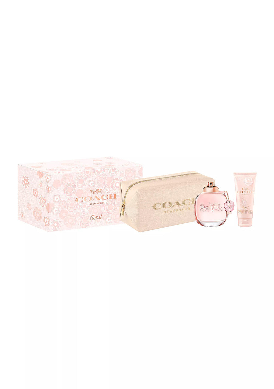 Coach Floral 3 Pcs Set For Women: 3 oz Eau De Parfum Spray + 3.3 Body Lotion...