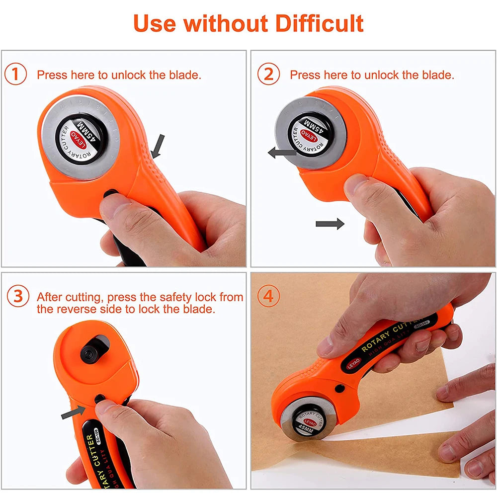 Rotary Cutter Kit with Blades, Cutting Mat, Ruler & Precision Craft Knife