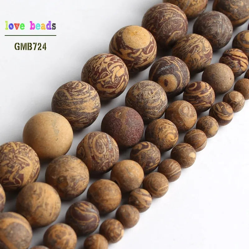 Stone Beads Matte Round Morganite Agate Tiger Eye Styles for DIY Jewelry Making