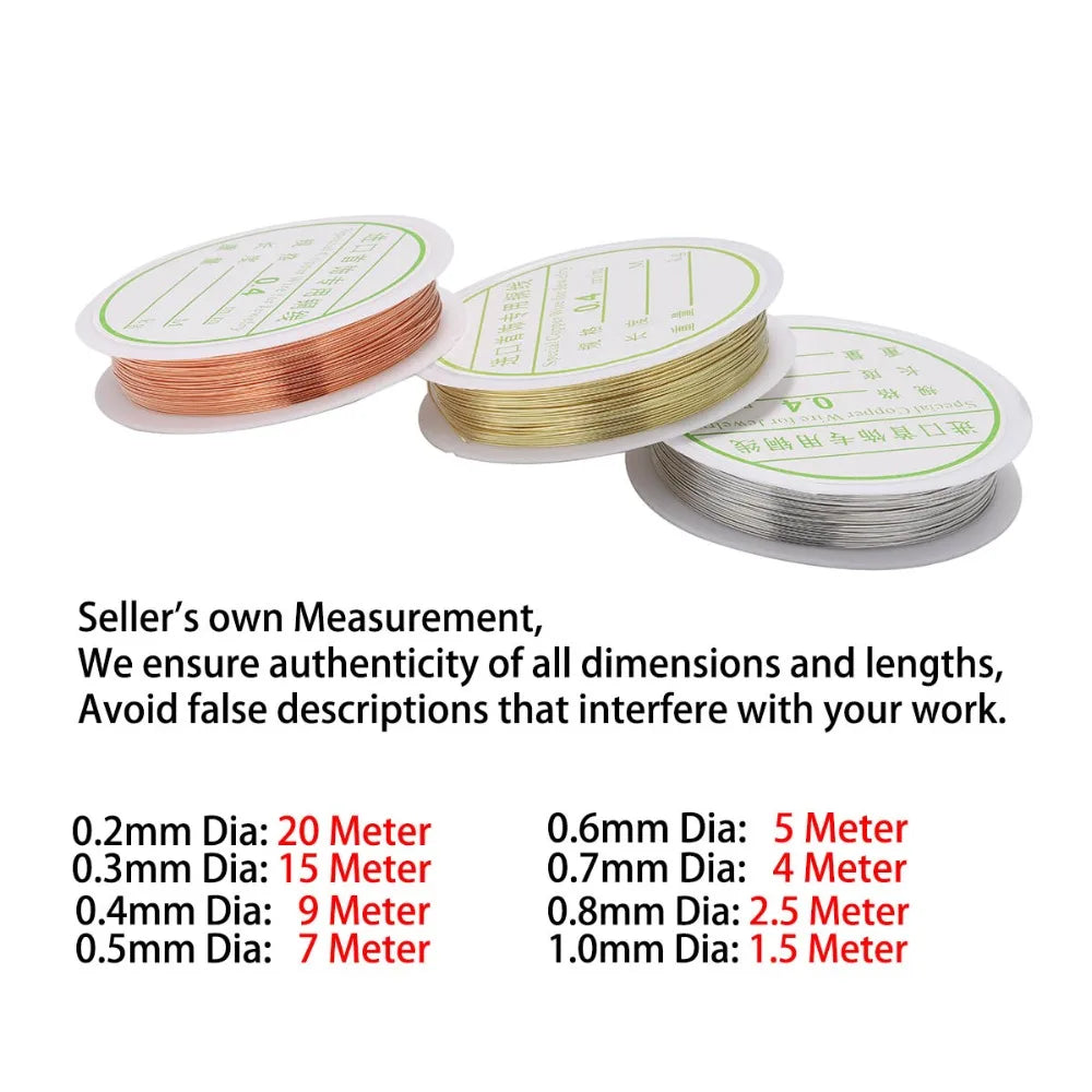 Copper Beading Wire Alloy Metal Stringing Thread DIY Jewelry Making