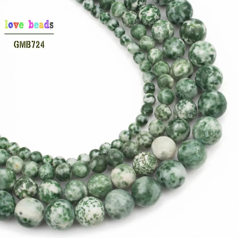 Stone Beads Round Spotted Jasper-Style Spacers for DIY Jewelry Making