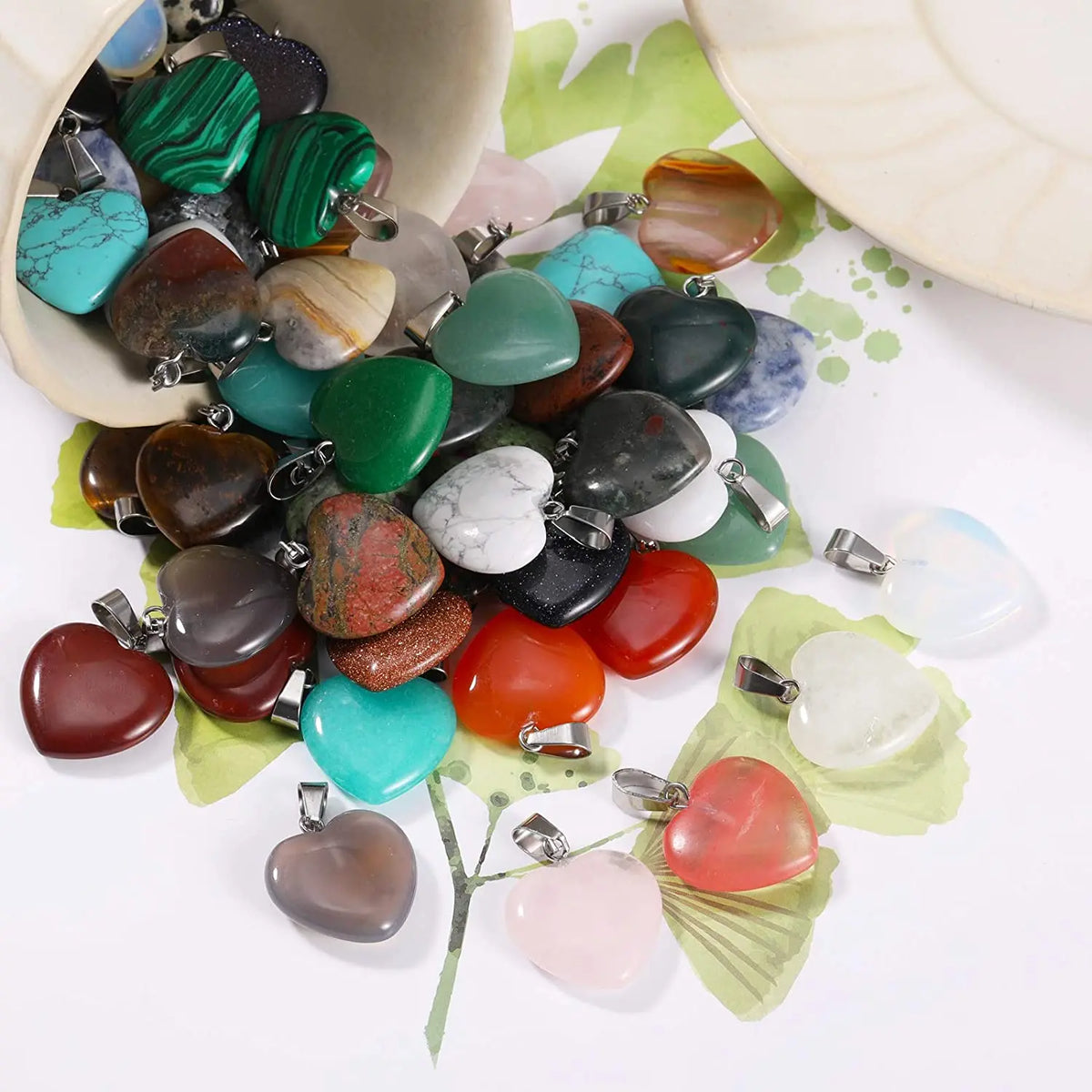 Stone Pendants Water-Drop Mixed Style Charms DIY Jewelry Making Craft Supplies