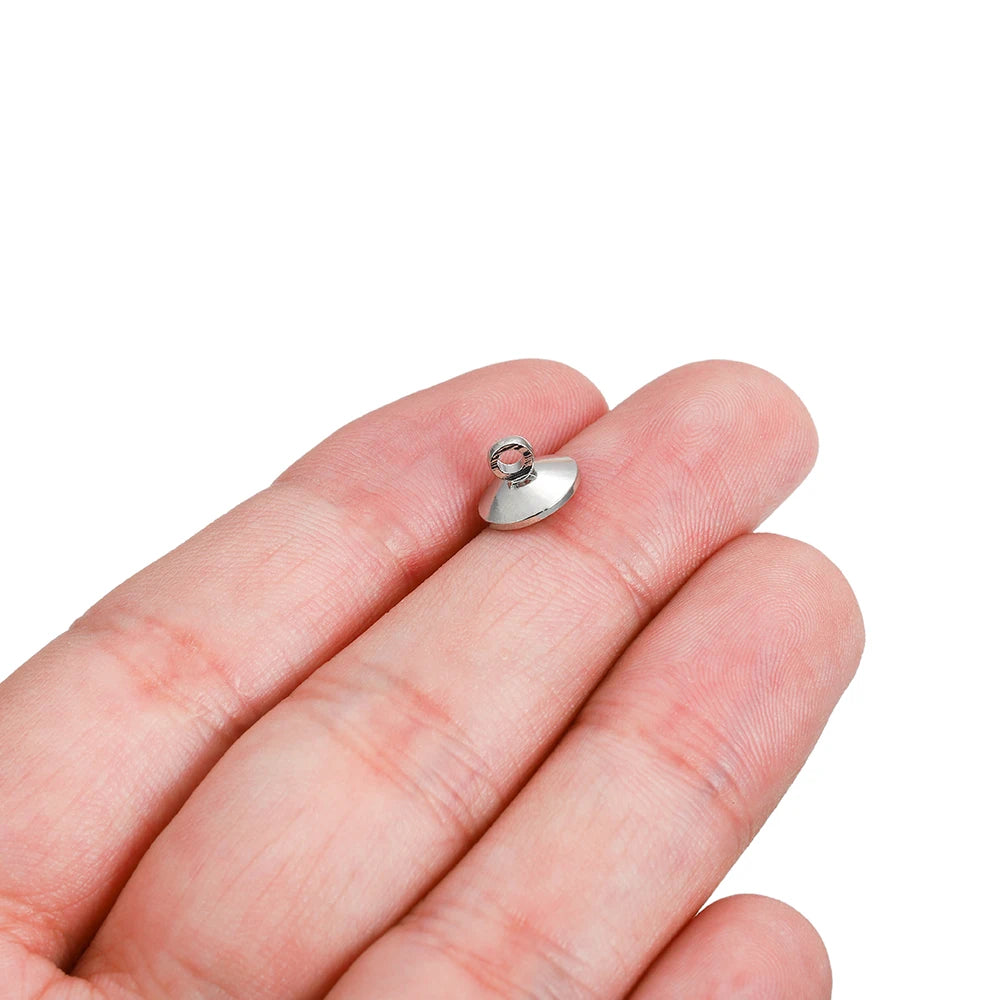 Jewelry Findings End Caps Connector Fit Round Pendants Necklace Craft Supplies
