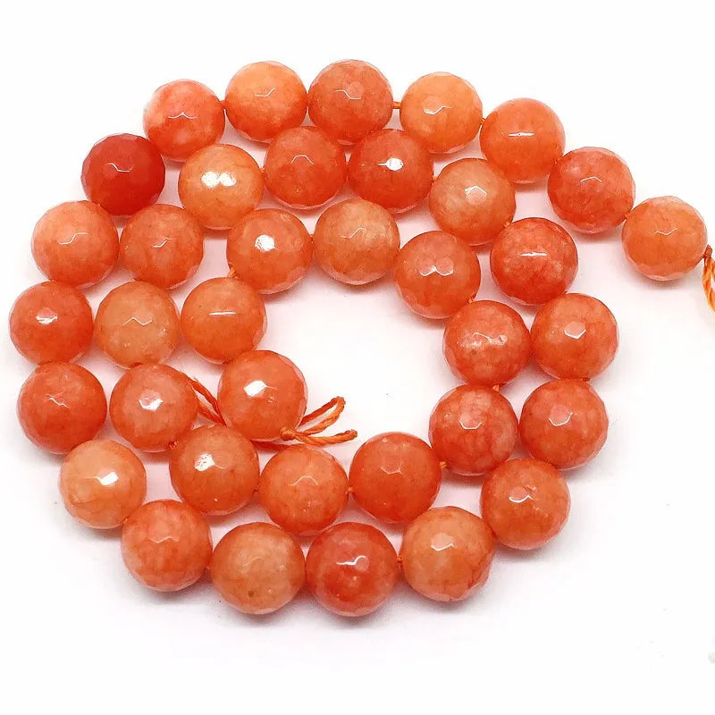Stone Beads Faceted Pink Blue Chalcedony-Style Jades-Style Agates Round