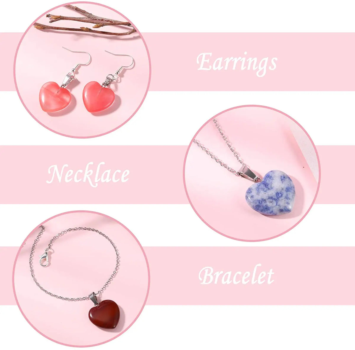 Stone Pendants Water-Drop Mixed Style Charms DIY Jewelry Making Craft Supplies