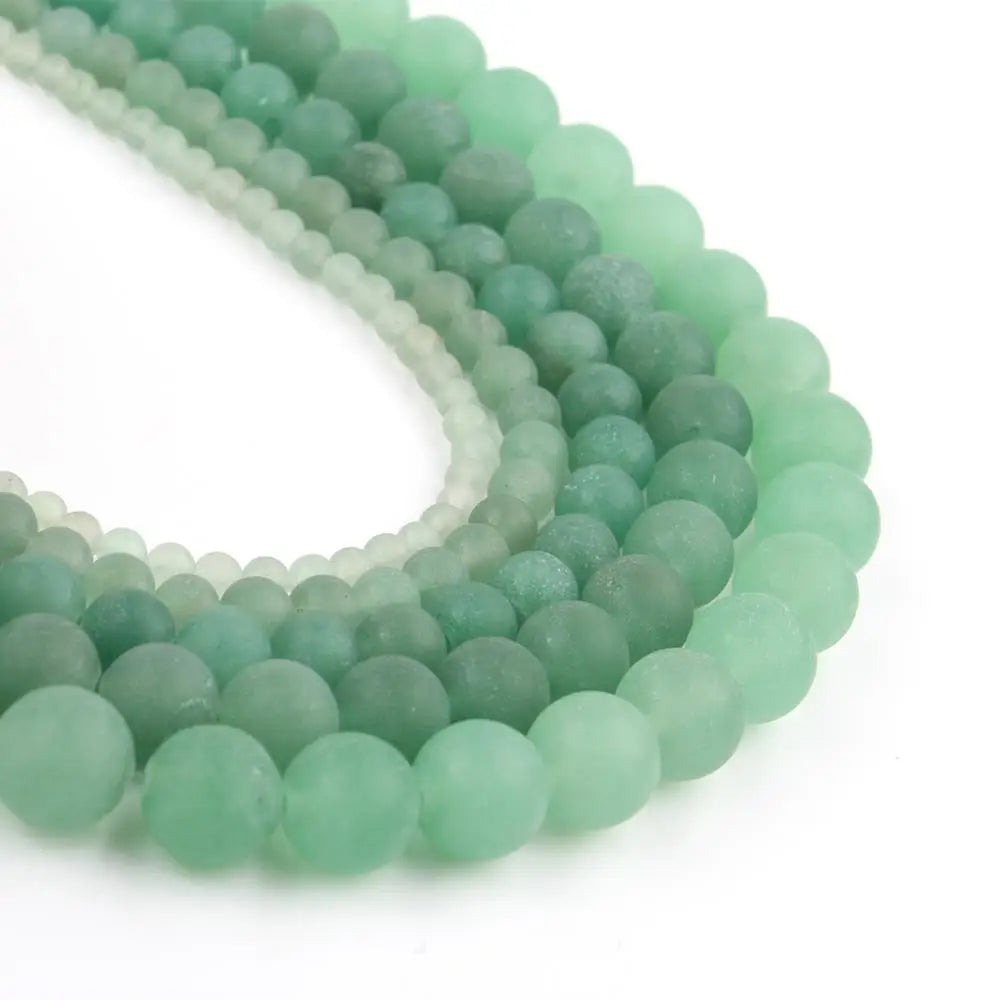 Stone Beads Matte Amazonite Agate Aventurine Styles for DIY Jewelry Making