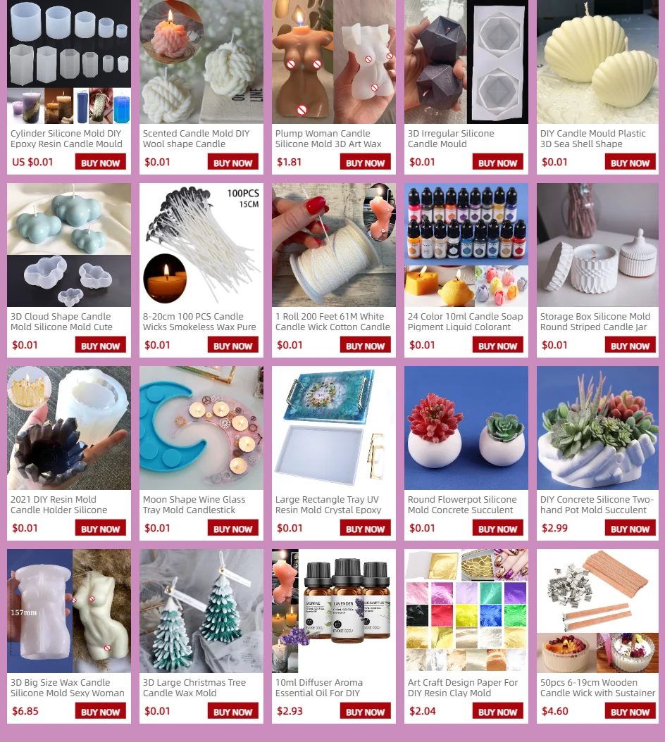 Cylinder Silicone Mold DIY Epoxy Resin Candle Mould Aromatherapy Candle Wax Molds Clay Plaster Craft Casting Mould Home Decor
