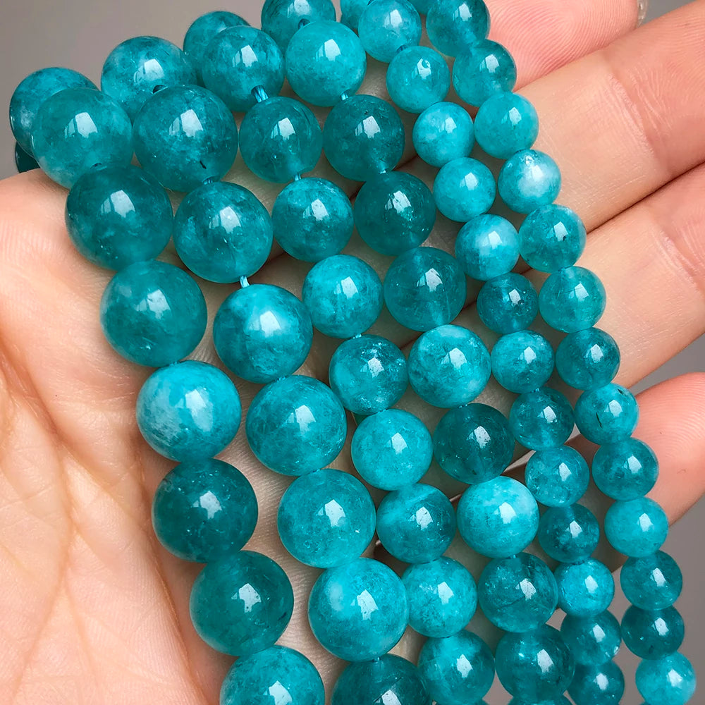Stone Beads Round Jade Chalcedony Styles for DIY Jewelry Making Craft Beads