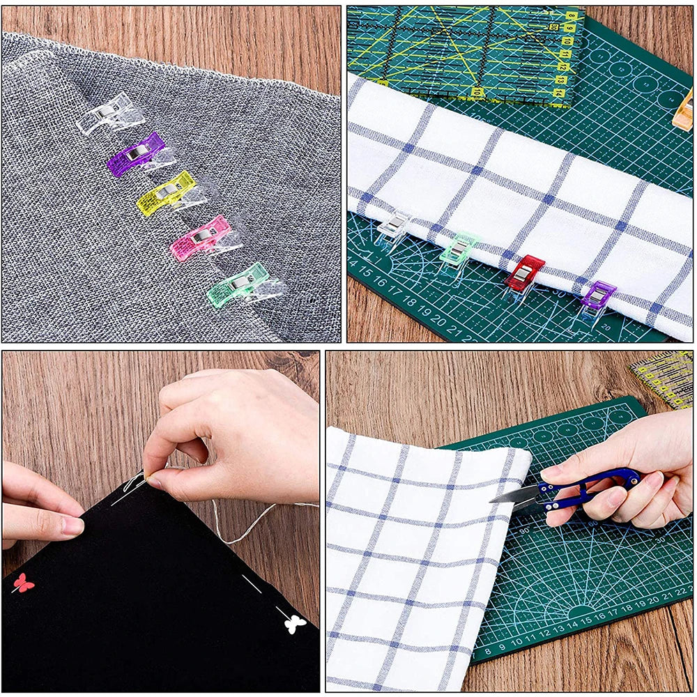Rotary Cutter Set with Scissors, Ruler, Craft Knife & Fabric Sewing Clips