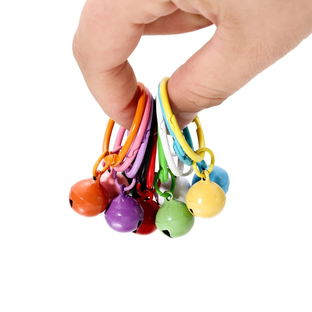 Keychain Findings Colorful Key Rings Circle With Bell Pendant DIY Jewelry Making
