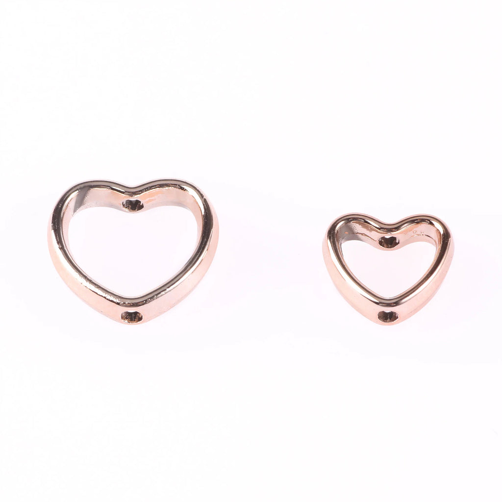 CCB Bead Frames Gold Color Heart Double-Hole for DIY Jewelry Making Craft Beads