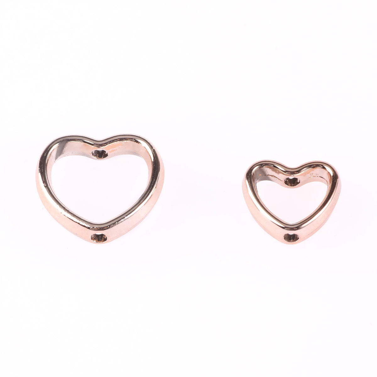 CCB Bead Frames Gold Color Heart Double-Hole for DIY Jewelry Making Craft Beads