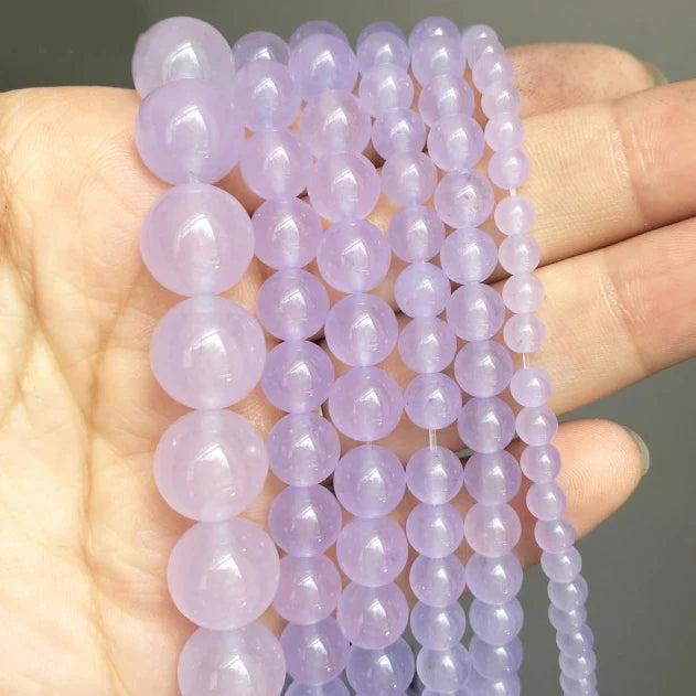 Stone Beads Round Jade Chalcedony Styles for DIY Jewelry Making Craft Beads