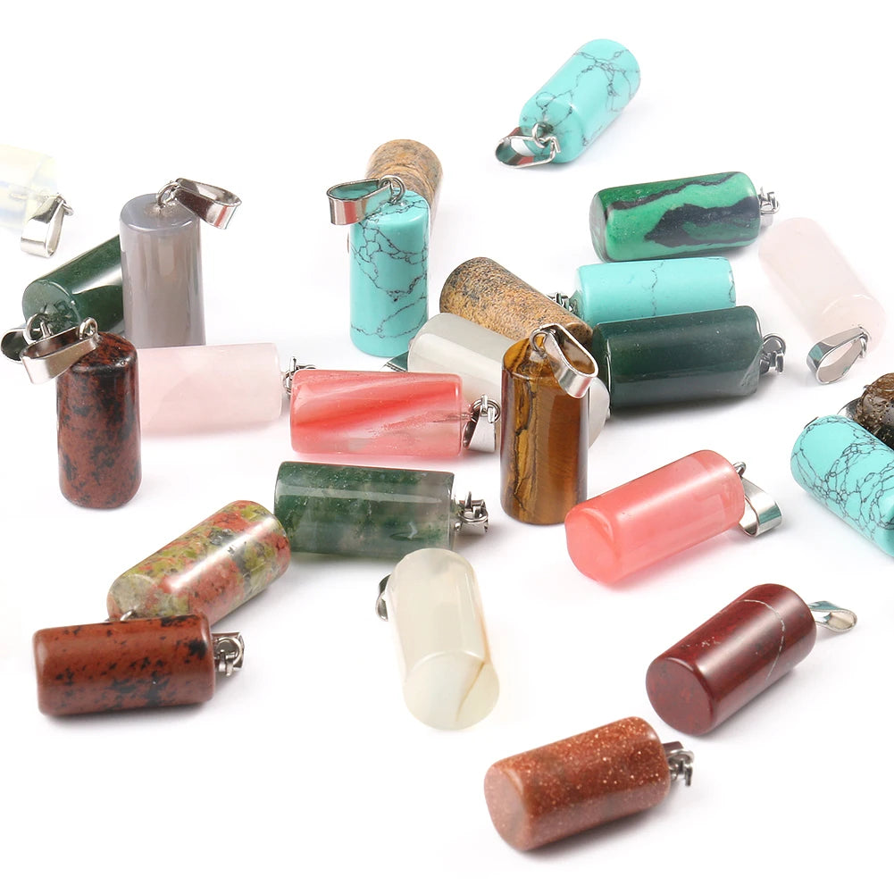 Stone Pendants Water-Drop Mixed Style Charms DIY Jewelry Making Craft Supplies