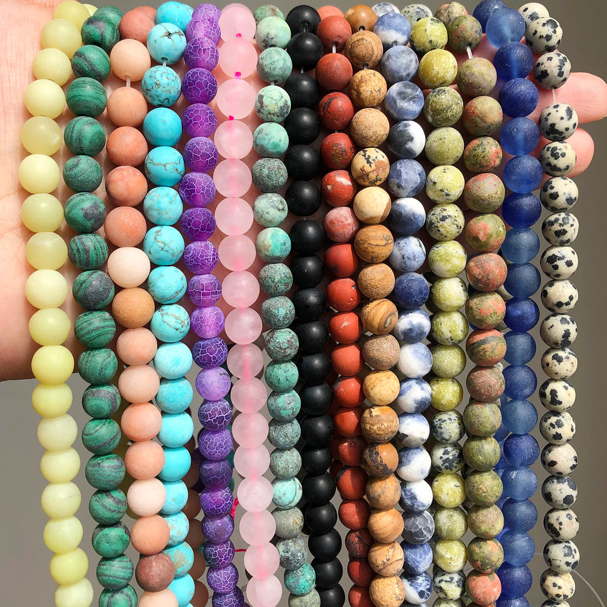Stone Beads Matte Turquoises-Style Howlite-Style Frosted Agates Amazonite