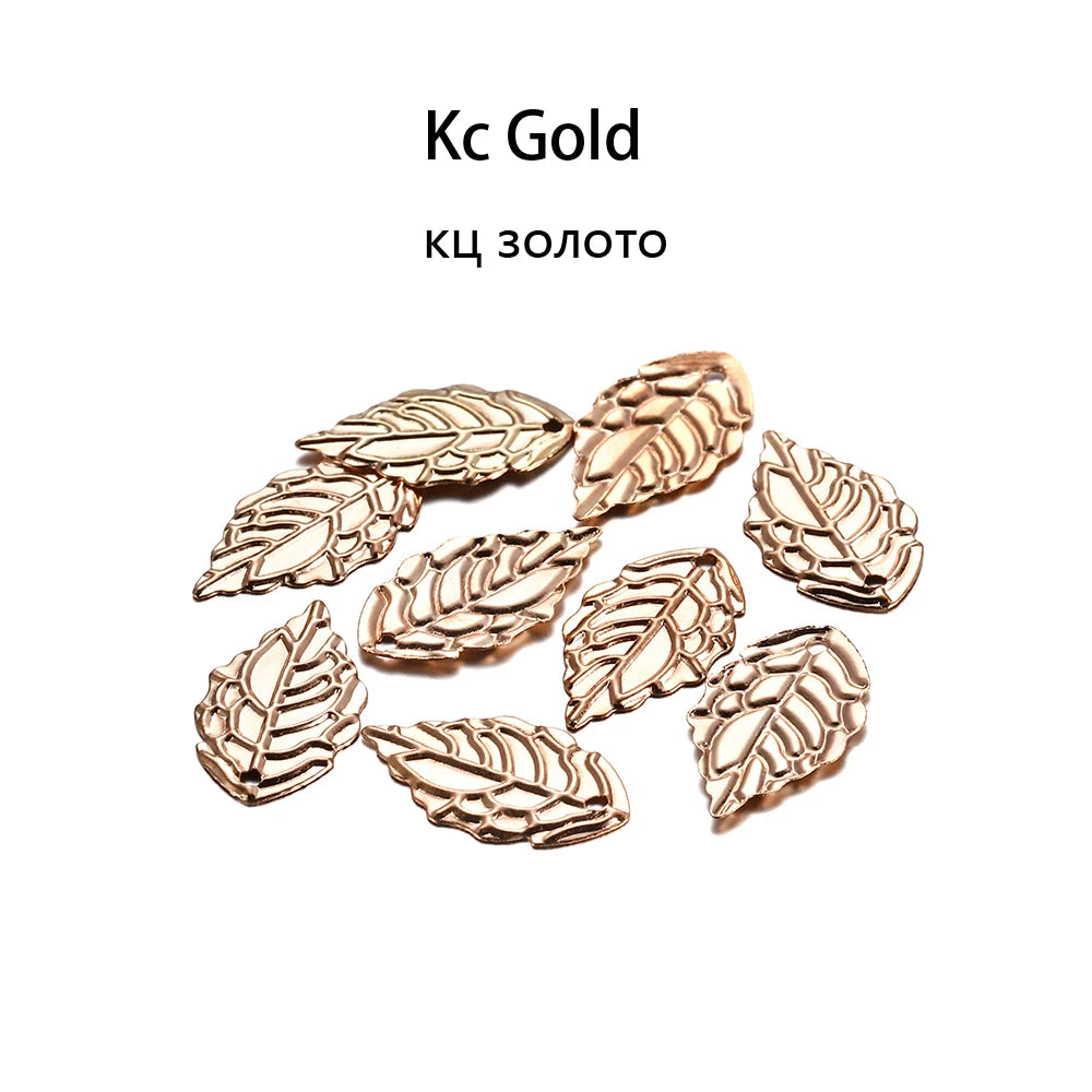Earring Components Goldcolor Metal Charms Leaf Shape Earrings DIY Jewelry Making