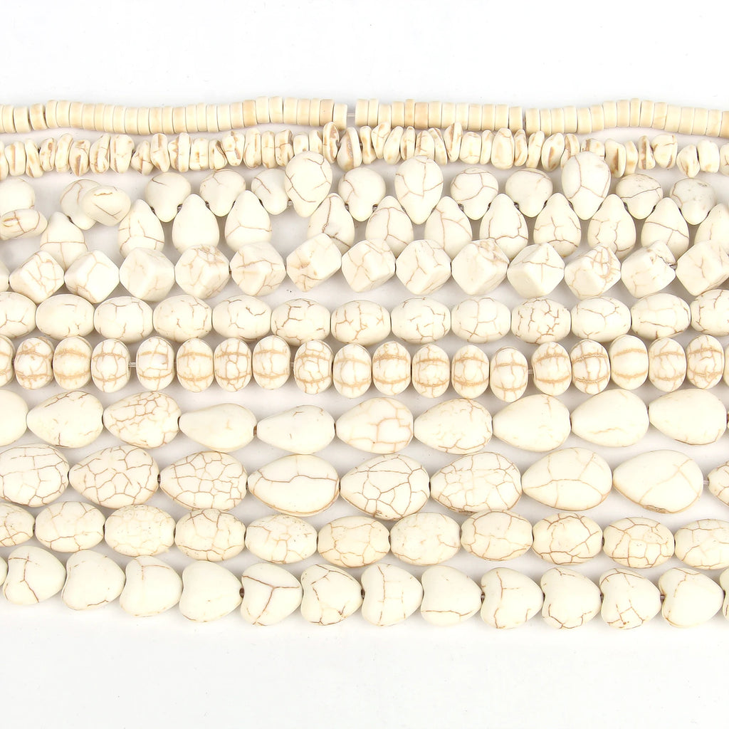Stone Beads White Howlite-Style Cross Turtle Pumpkin for DIY Jewelry Making